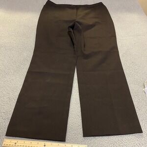 New York & Company Dress Pants Dark‎ Brown Petite 16 Wide Leg City Stretch